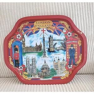 Vintage London Metal Decorative Tea Tray